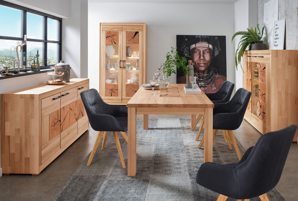 mobilier de salle à manger en bois de hêtre massif